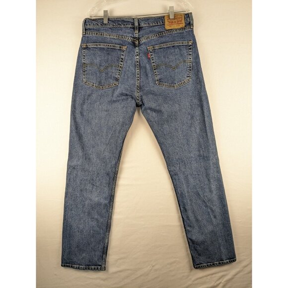 Levi's Jeans 505 Mens 36x32 Blue Regular Fit Straight Leg Denim Medium Wash - Picture 2 of 11